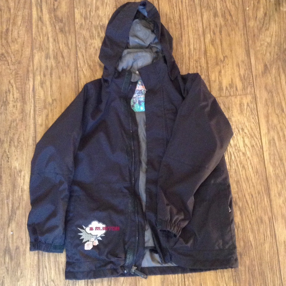 Burton Dryride Snowboard Ski Jacket, black, size 10/12 Youth
